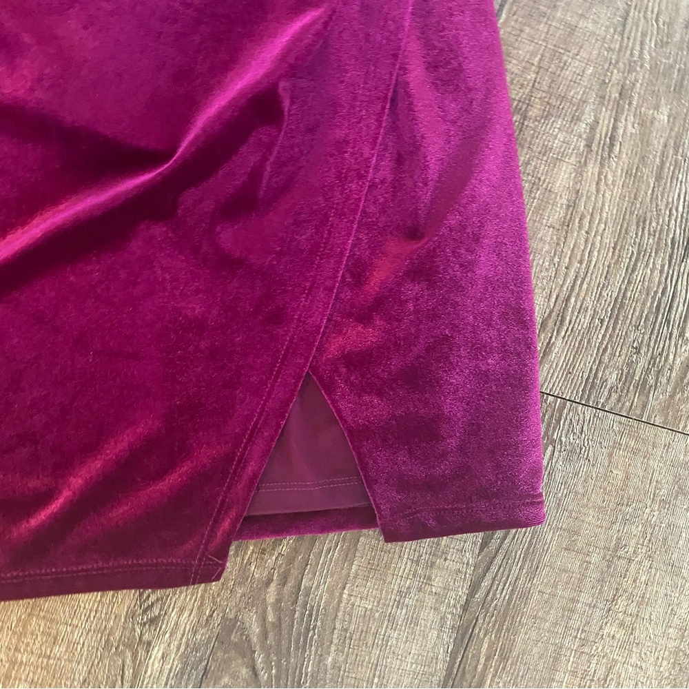 Lauren Ralph Lauren Dress Women 16 Purple Velvet Ruched Puff Sleeve Cocktail NEW - Picture 6 of 13